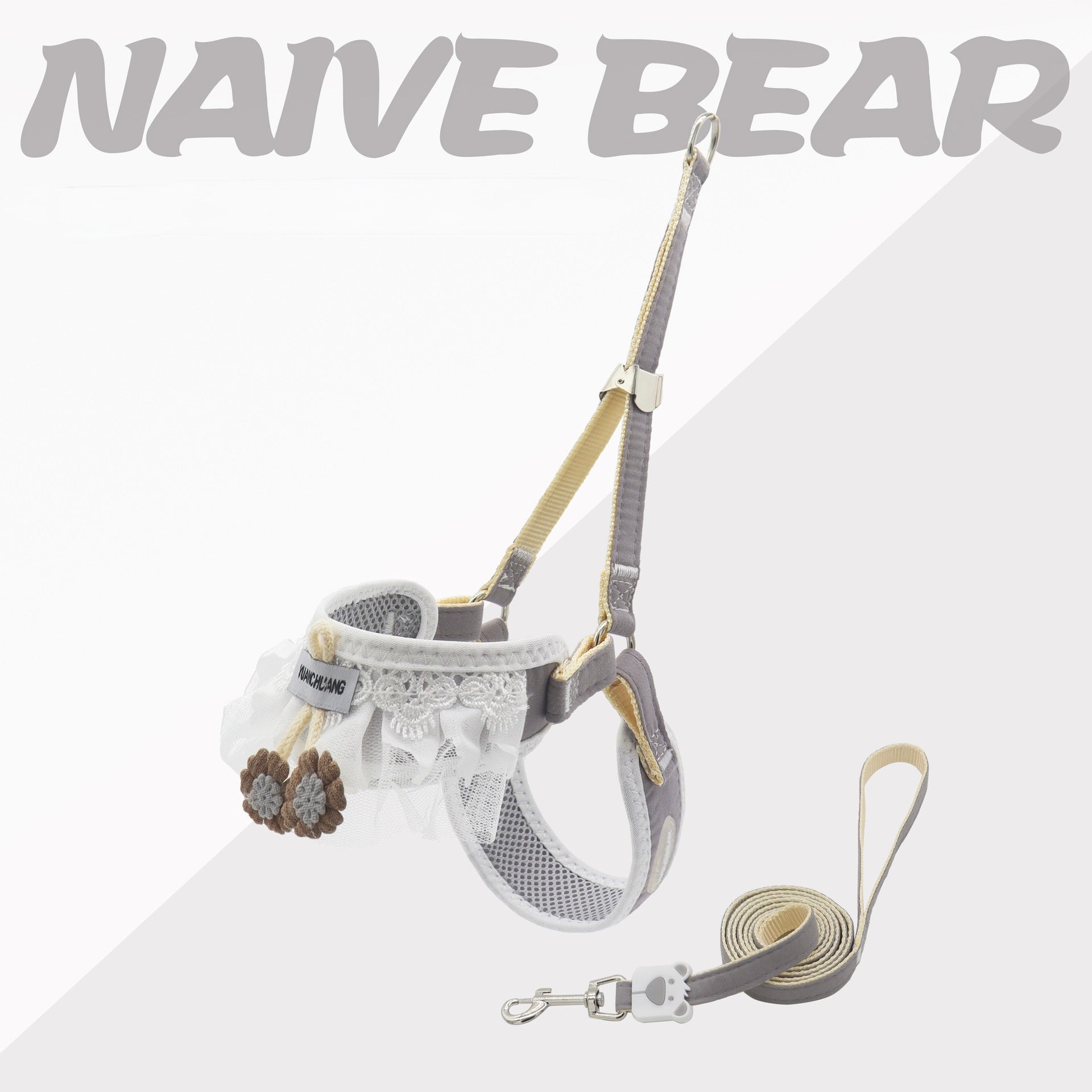 Cute Vest-Style Pet Harness Set for Small & Medium Dogs/Cats - No Neck Chafing, Anti-Escape Design