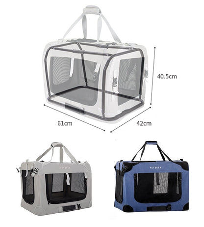 Extra-Large Foldable
Pet Travel Carrier - Car-Ready, Spacious &
Breathable