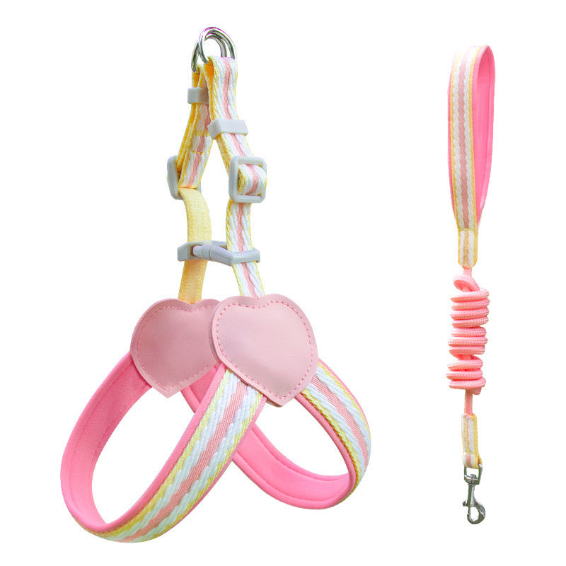 Anti - Pull Lightweight Y - Shaped Dog Harness: Summer Dopamine Vibes