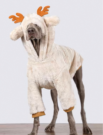 Cozy Deer-Antler Christmas Fleece Coat