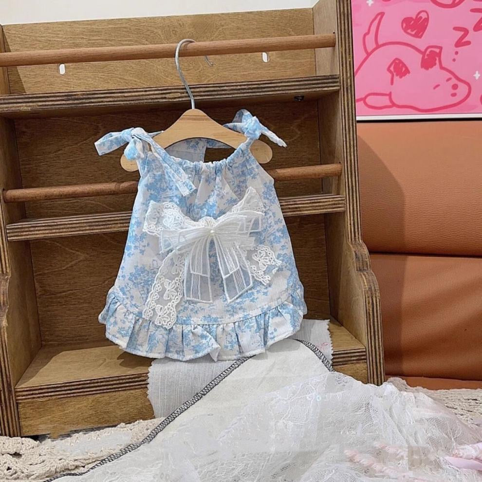 Fresh & Cute Style Pet Princess Dress for Small Dogs with Playful Bow