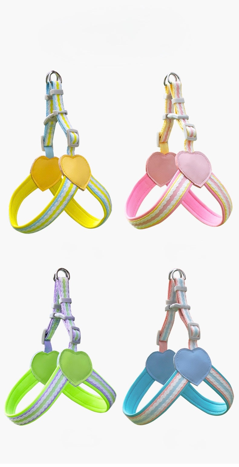 Anti - Pull Lightweight Y - Shaped Dog Harness: Summer Dopamine Vibes