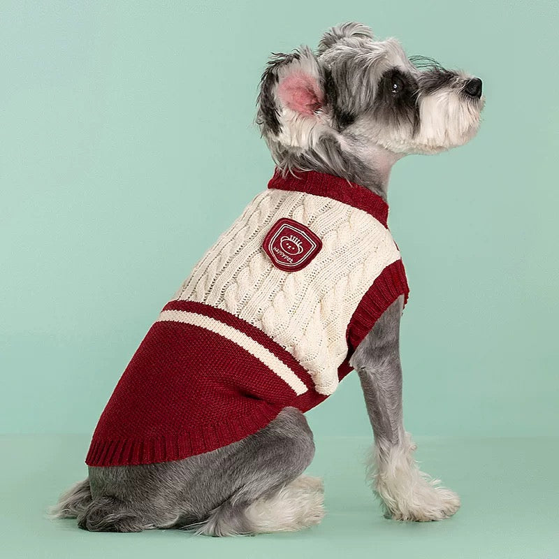 Warm Preppy Knit Vest for Pets - Ideal for Dogs & Cats