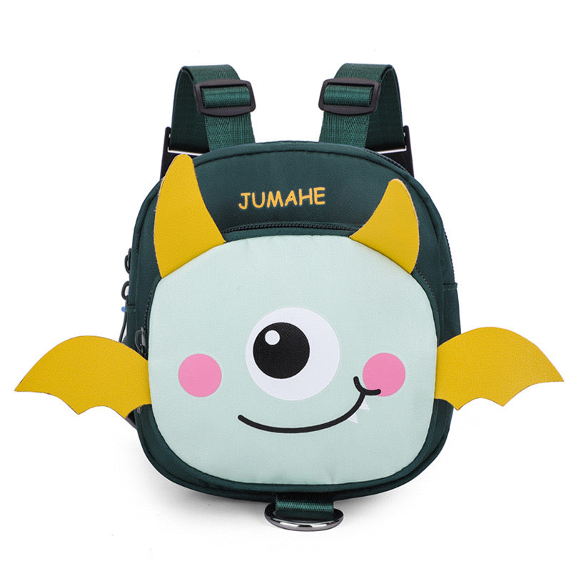 Monster dog self-carrying backpack with detachable leash