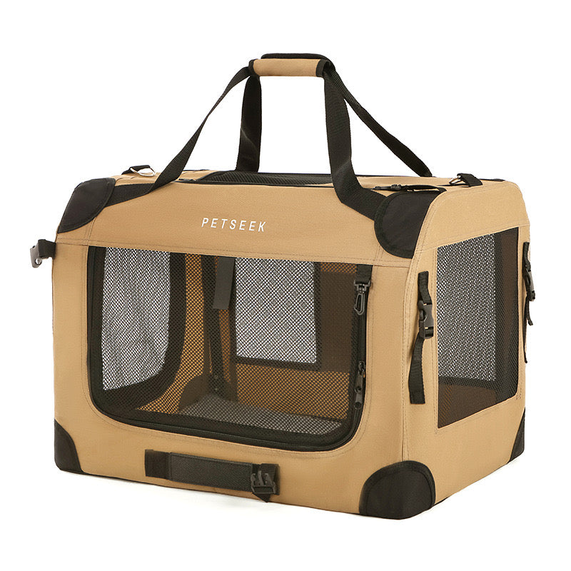Extra-Large Foldable
Pet Travel Carrier - Car-Ready, Spacious &
Breathable