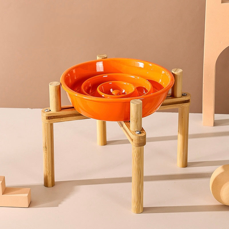 Adjustable Ceramic
Slow-Feeder Bowl with Neck-Support Stand - Anti-Choke Design