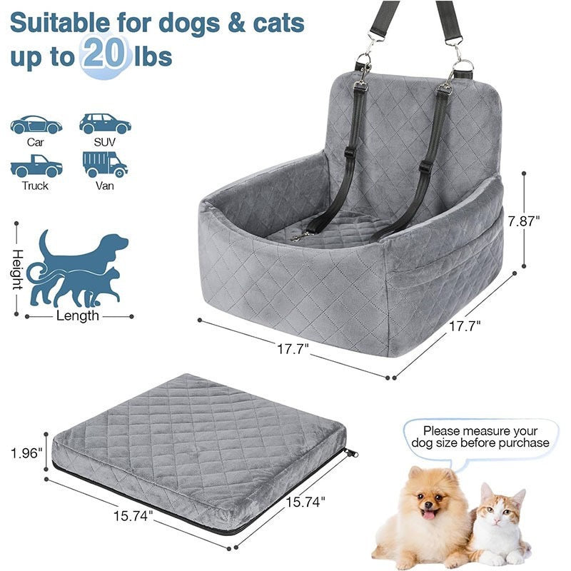 Deluxe Car Dog Seat
- Cozy, Safe & Travel-
Ready Pet Nest for Front or Back Seat
