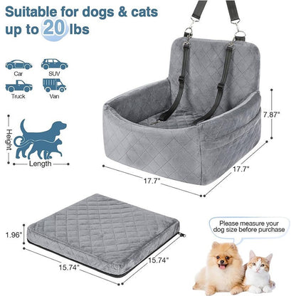 Deluxe Car Dog Seat
- Cozy, Safe & Travel-
Ready Pet Nest for Front or Back Seat
