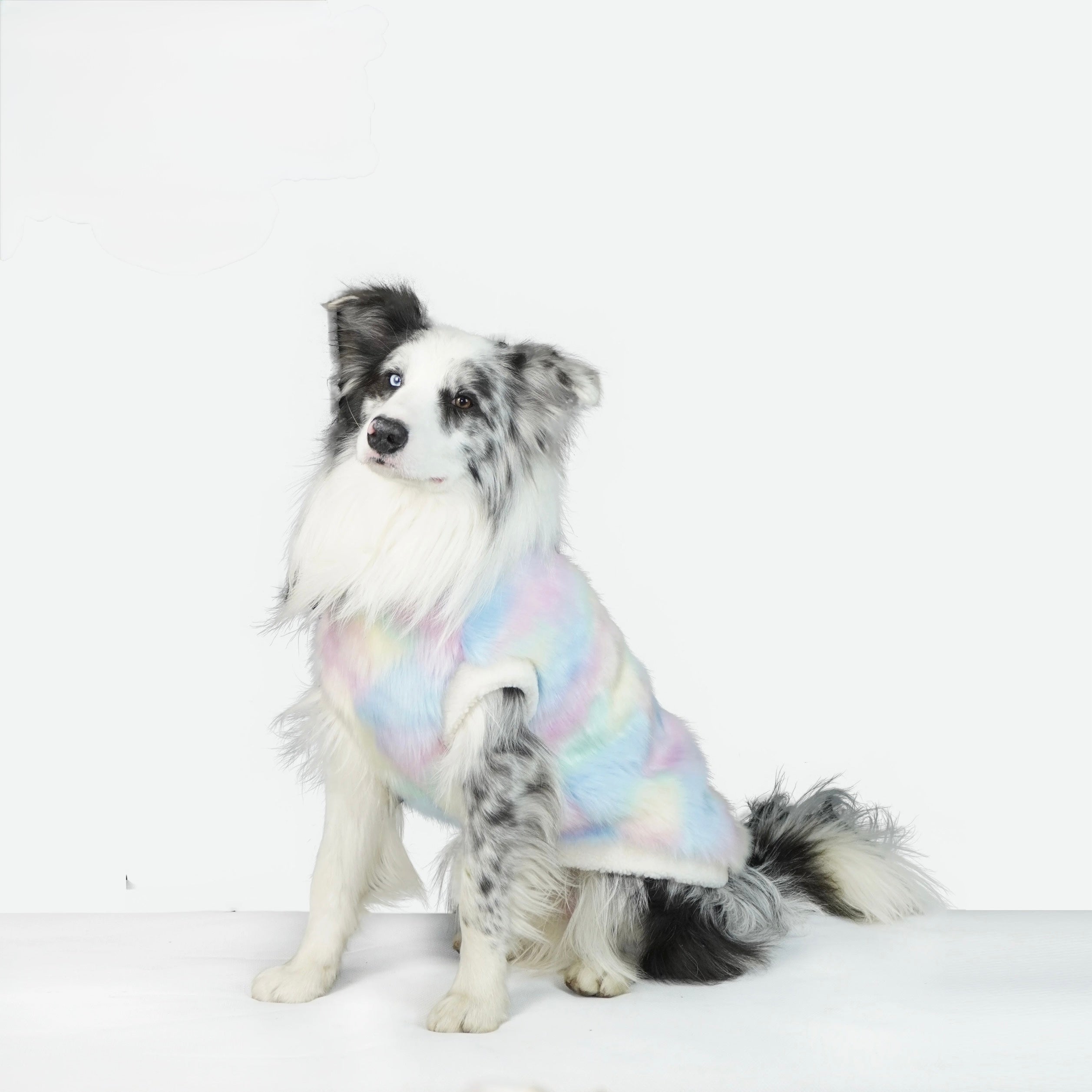 Winter Iridescent Stylish and Cozy Long-Haired Anti-Cold Vest - Suitable for Large, Medium, and Small Dogs