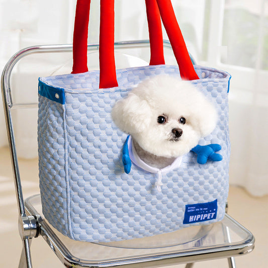 Breathable Cooling Pet
Travel Bag - Head-Exposing, Escape-Proof, Lightweight for Small Dogs