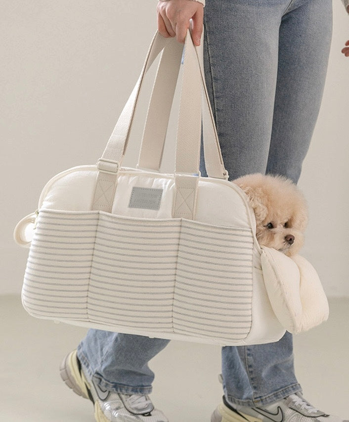 Comfortable Pet Carrier Striped & Ventilated