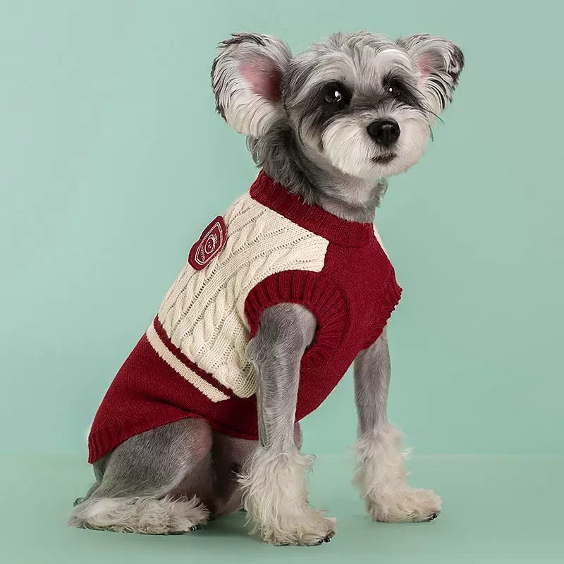 Warm Preppy Knit Vest for Pets - Ideal for Dogs & Cats