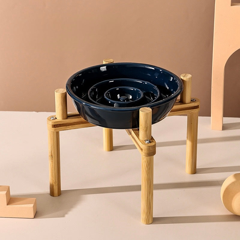 Adjustable Ceramic
Slow-Feeder Bowl with Neck-Support Stand - Anti-Choke Design