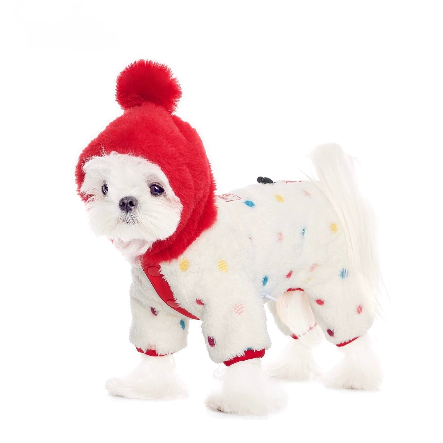 Warm Dot Fleece Jumpsuit