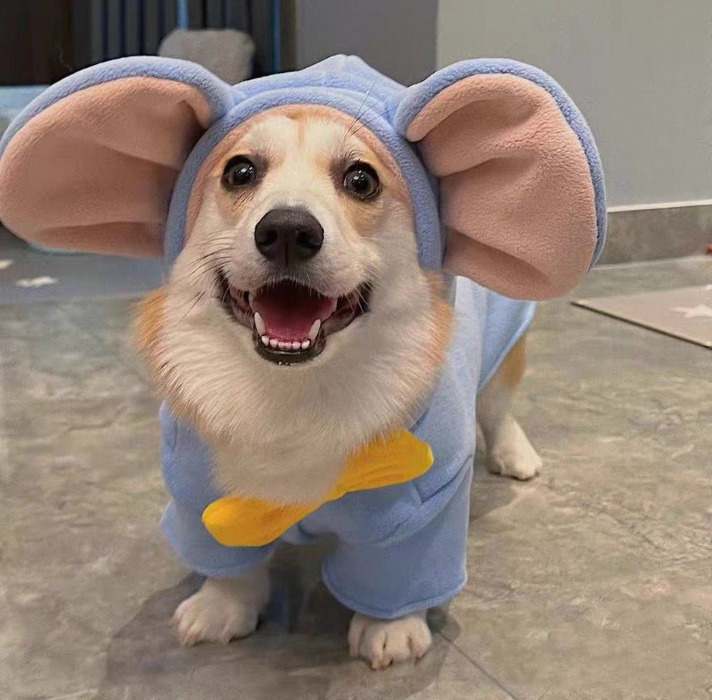 Elephant-Ear Bow Tie Thickened Winter Pet Coat