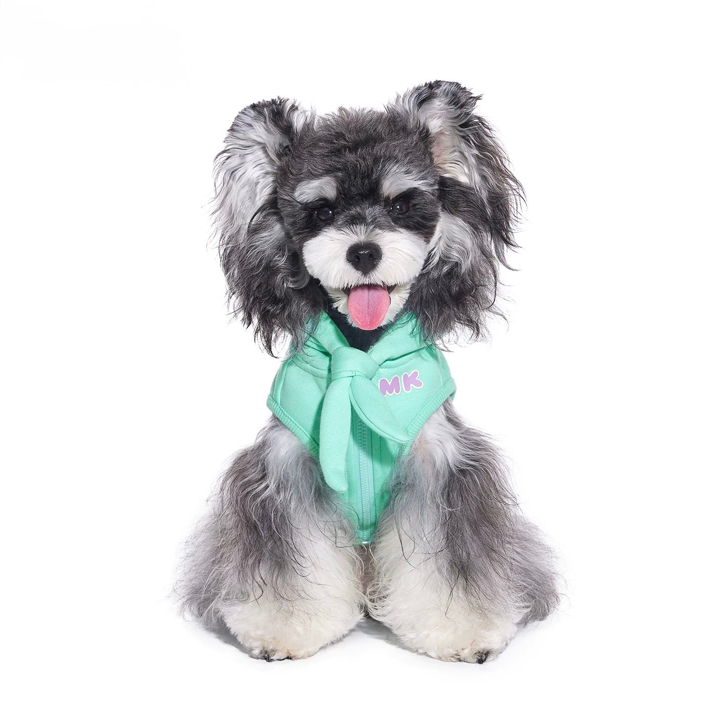 Mint Fleece Tie Hoodie Vest