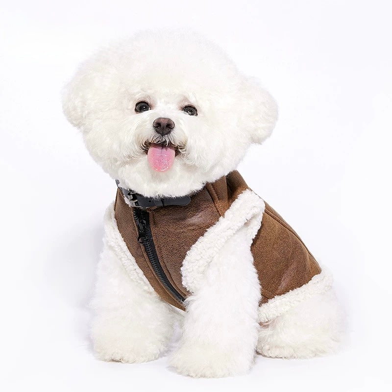 Lamb-Lined Biker Vest