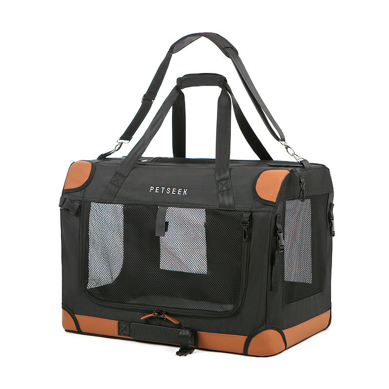 Extra-Large Foldable
Pet Travel Carrier - Car-Ready, Spacious &
Breathable
