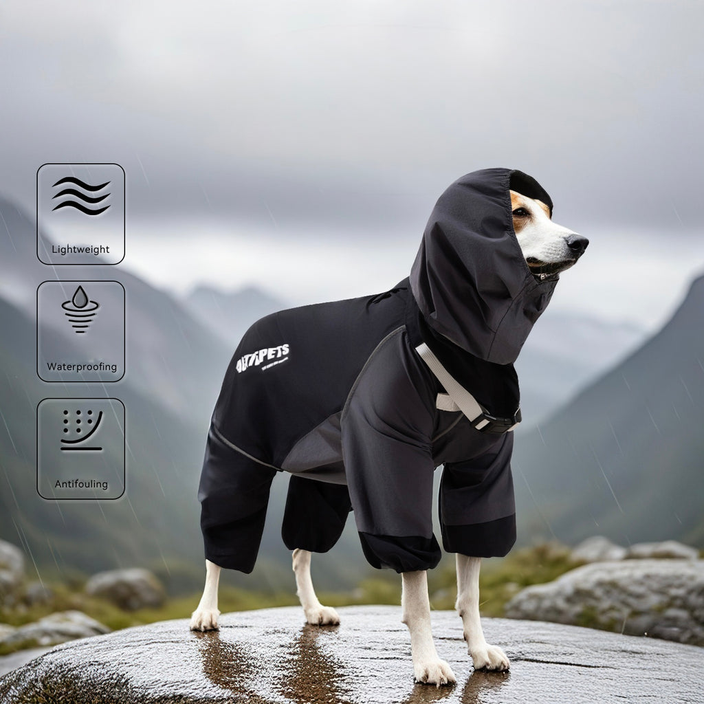 Full-Coverage Waterproof Raincoat for Large Dogs - Four-Leg Design