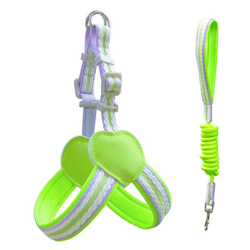 Anti - Pull Lightweight Y - Shaped Dog Harness: Summer Dopamine Vibes