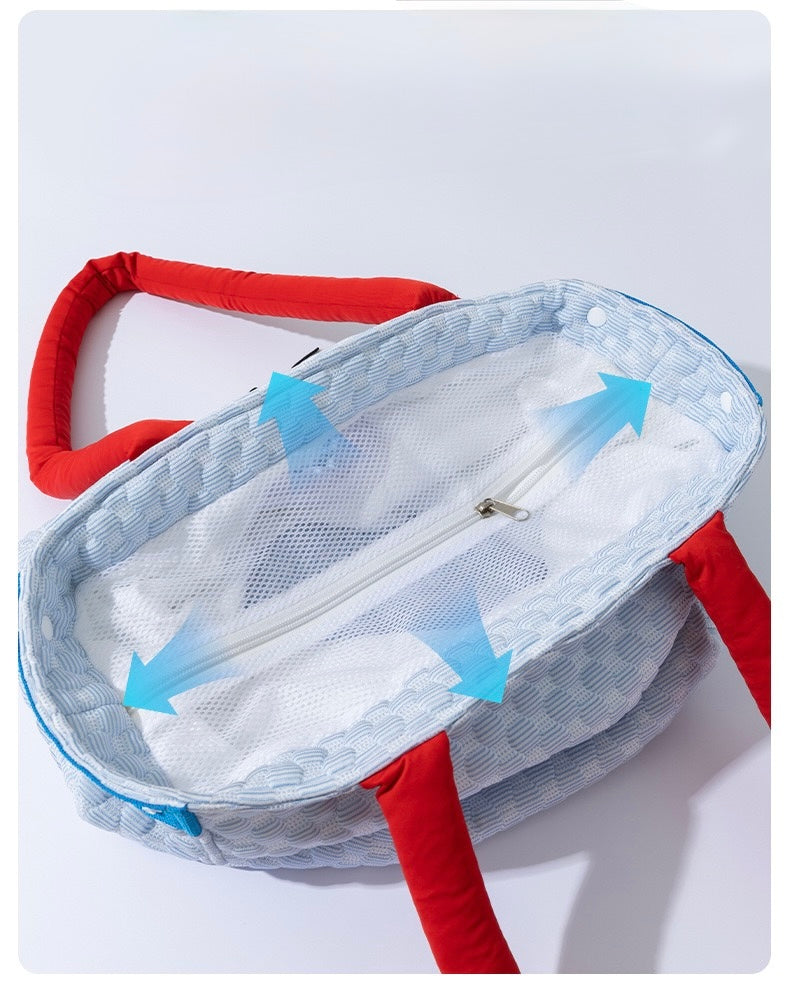 Breathable Cooling Pet
Travel Bag - Head-Exposing, Escape-Proof, Lightweight for Small Dogs