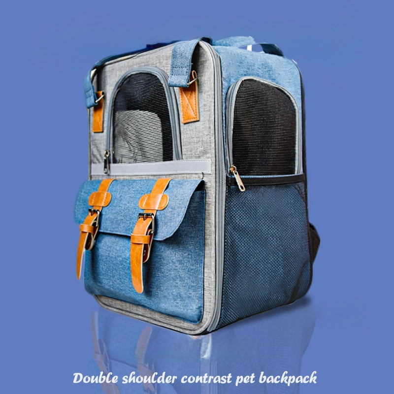 Portable Large-Capacity Pet Carrier for Outdoor Use - Shoulder & Handheld Pet Bag