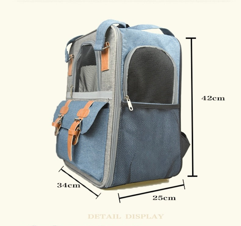 Portable Large-Capacity Pet Carrier for Outdoor Use - Shoulder & Handheld Pet Bag