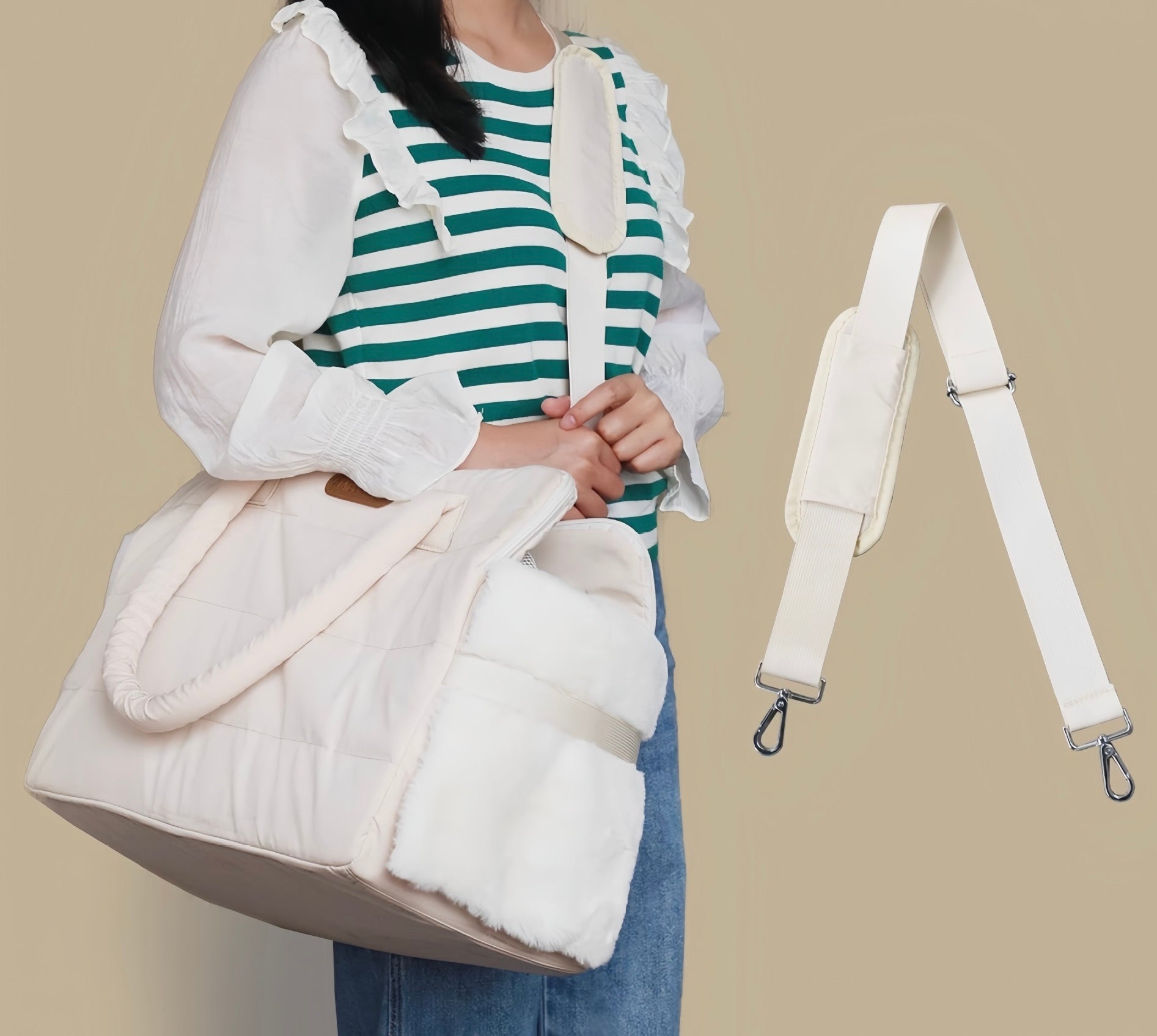 Outdoor Pet Travel Bag Cotton, Spacious, Crossbody Design