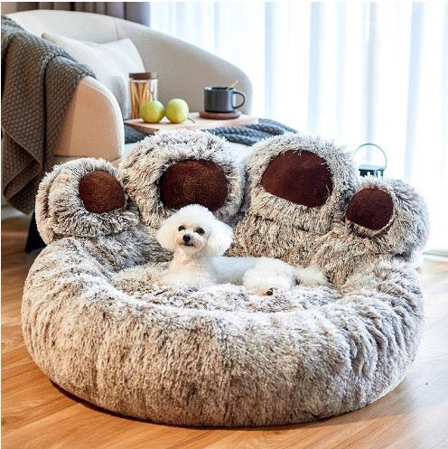 Cozy Bear Paw Pet Bed:Comfort for All Seasons – Perfect for Dogs & Cats