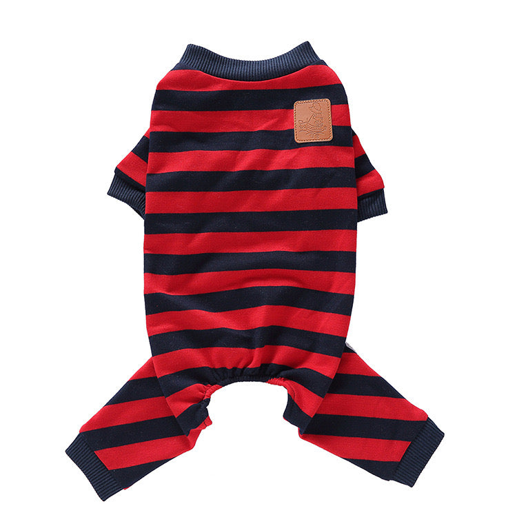 Striped Dog Pajamas for Small & Medium Breeds