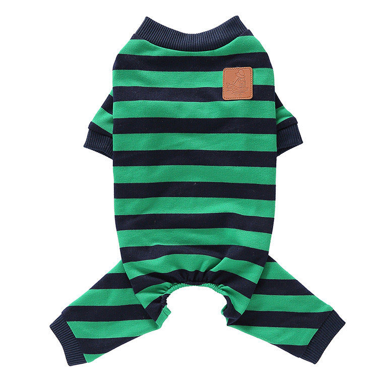 Striped Dog Pajamas for Small & Medium Breeds
