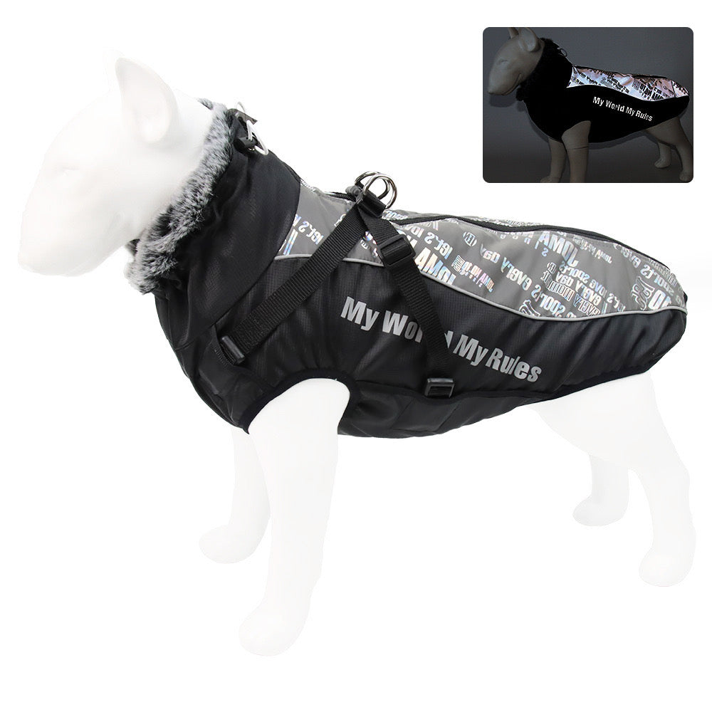 Thickened Reflective
Winter Dog Coat - Warm Cotton Jacket for Large
Dogs